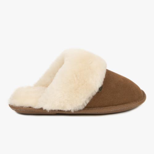 Ladies Duchess Sheepskin Slipper Chestnut Extra Image 3